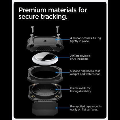 Θήκη Waterproof Spigen Tough Armor για Apple AirTag, Μαύρη ACS09781