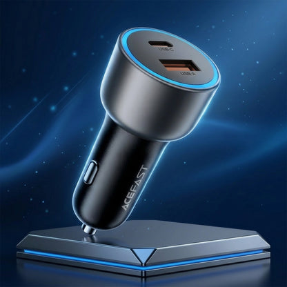 Acefast B21 Car Charger, 75W, 3A, 1 x USB-A - 1 x USB-C, Gray