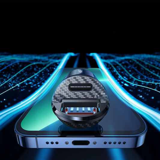 Φορτιστής Αυτοκινήτου Ainope, 30W, 5A, 1 x USB-A - 1 x USB-C, Μαύρο