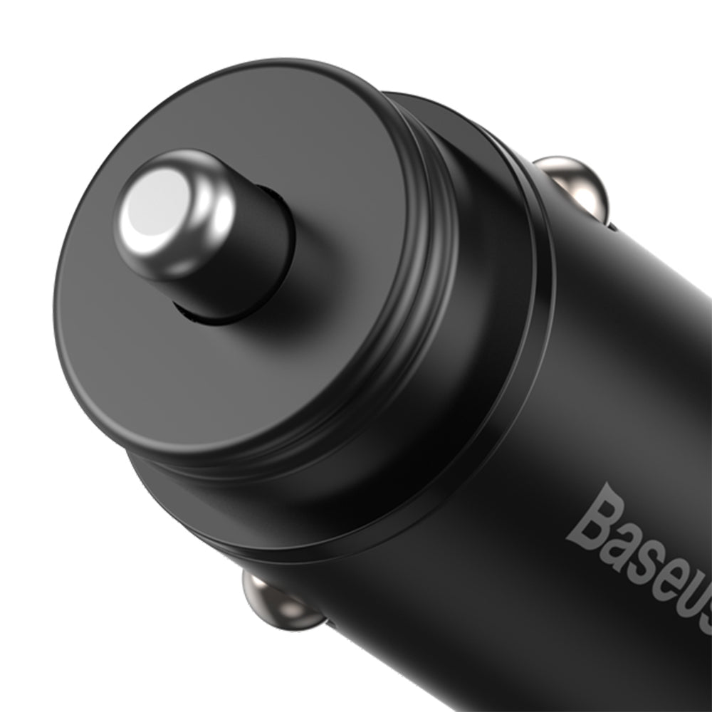 Φορτιστής Αυτοκινήτου Baseus Circular Metal, 30W, 5A, 1 x USB-A - 1 x USB-C, Μαύρο
