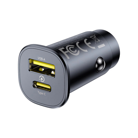 Φορτιστής Αυτοκινήτου Baseus GoTrip, 30W, 3A, 1 x USB-A - 1 x USB-C, Μαύρο