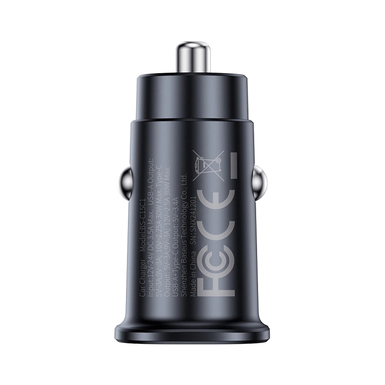 Φορτιστής Αυτοκινήτου Baseus GoTrip, 30W, 3A, 1 x USB-A - 1 x USB-C, Μαύρο