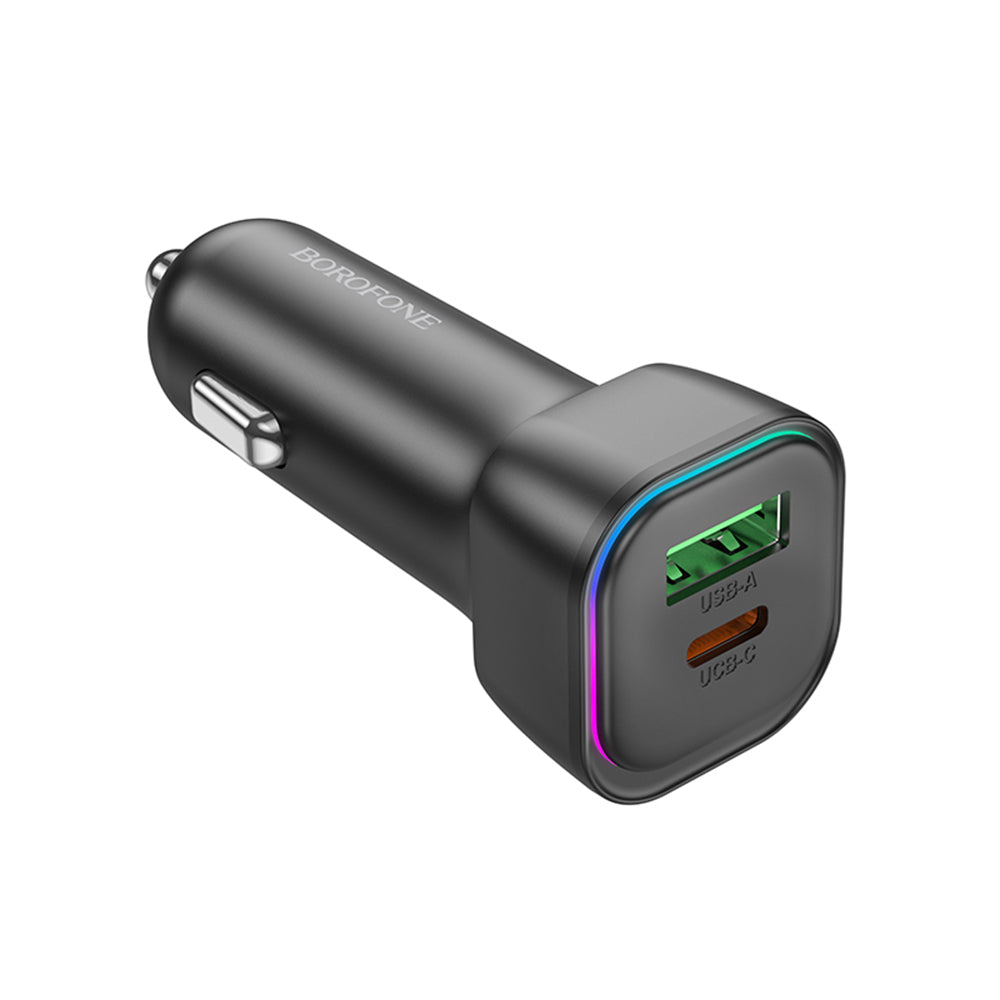 Φορτιστής Αυτοκινήτου Borofone BZ28A Trophie, 30W, 3A, 1 x USB-A - 1 x USB-C, Μαύρο