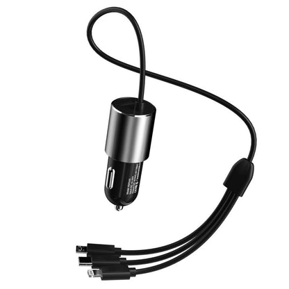 Φορτιστής Αυτοκινήτου με Καλώδιο Lightning / microUSB / USB-C Dudao R5ProN, 17W, 3.4A, 1 x USB-A, Μαύρο