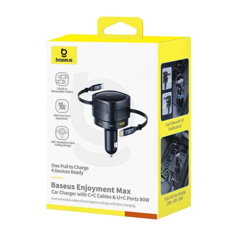Φορτιστής αυτοκινήτου με καλώδιο USB-C Baseus Enjoyment Max, 90 W, 1 x USB-A - 1 x USB-C, Μαύρος C00035507121-03
