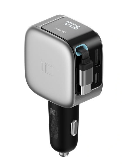 Φορτιστής Αυτοκινήτου με Καλώδιο USB-C Cuktech CC903P Οθόνη, 100W, 5A, 1 x USB-A - 1 x USB-C, Γκρι