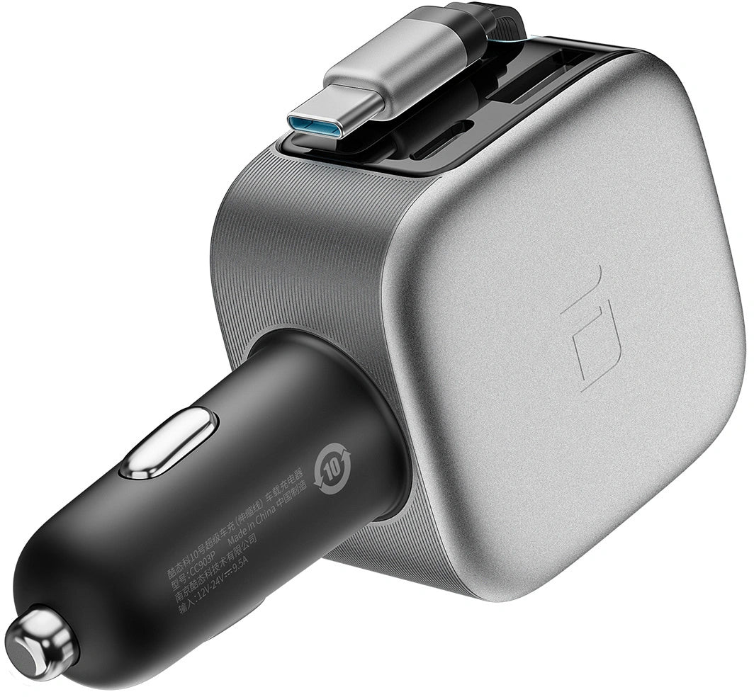 Φορτιστής Αυτοκινήτου με Καλώδιο USB-C Cuktech CC903P Οθόνη, 100W, 5A, 1 x USB-A - 1 x USB-C, Γκρι