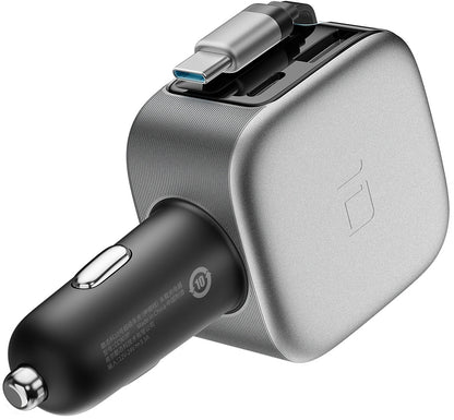 Φορτιστής Αυτοκινήτου με Καλώδιο USB-C Cuktech CC903P Οθόνη, 100W, 5A, 1 x USB-A - 1 x USB-C, Γκρι