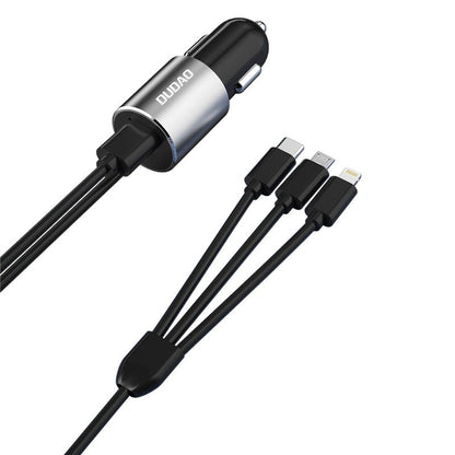 Φορτιστής Αυτοκινήτου με Καλώδιο Lightning / microUSB / USB-C Dudao R5ProN, 17W, 3.4A, 1 x USB-A, Μαύρο