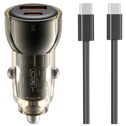 Φορτιστής Αυτοκινήτου με Καλώδιο USB-C XO Design CC60, 60W, 3A, 1 x USB-A - 1 x USB-C, Μαύρο