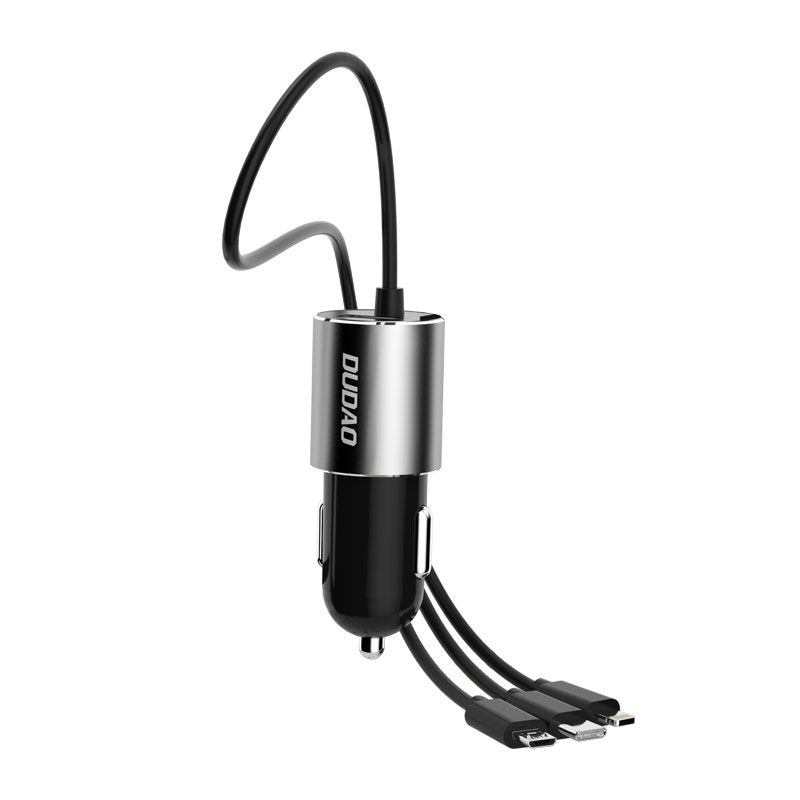 Φορτιστής Αυτοκινήτου με Καλώδιο Lightning / microUSB / USB-C Dudao R5ProN, 17W, 3.4A, 1 x USB-A, Μαύρο