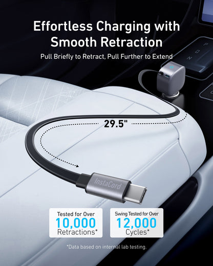 Φορτιστής Αυτοκινήτου με Καλώδιο USB-C Anker Nano, 75W, 3A, 1 x USB-C, Γκρι A2738HA2