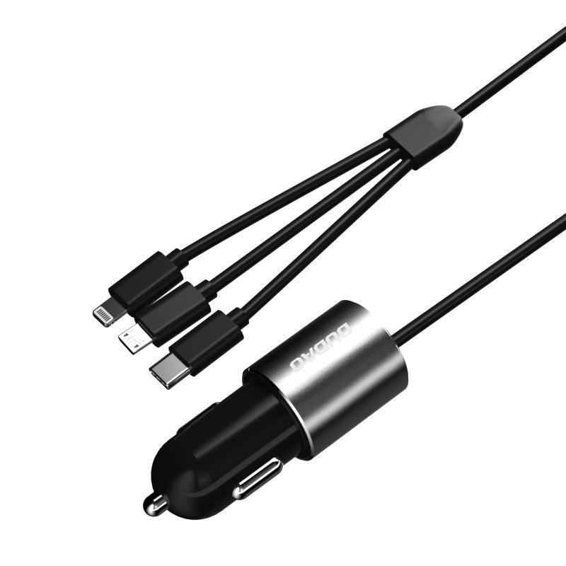 Φορτιστής Αυτοκινήτου με Καλώδιο Lightning / microUSB / USB-C Dudao R5ProN, 17W, 3.4A, 1 x USB-A, Μαύρο