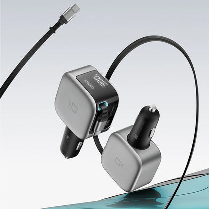 Φορτιστής Αυτοκινήτου με Καλώδιο USB-C Cuktech CC903P Οθόνη, 100W, 5A, 1 x USB-A - 1 x USB-C, Γκρι