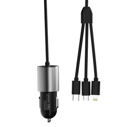 Φορτιστής Αυτοκινήτου με Καλώδιο Lightning / microUSB / USB-C Dudao R5ProN, 17W, 3.4A, 1 x USB-A, Μαύρο