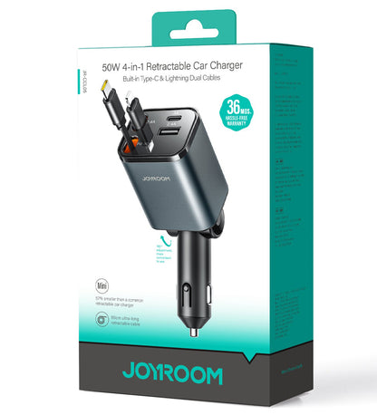 Φορτιστής Αυτοκινήτου με Καλώδιο USB-C / Lightning Joyroom JR-CCL05, 30W, 3A, 1 x USB-A - 1 x USB-C, Γκρι