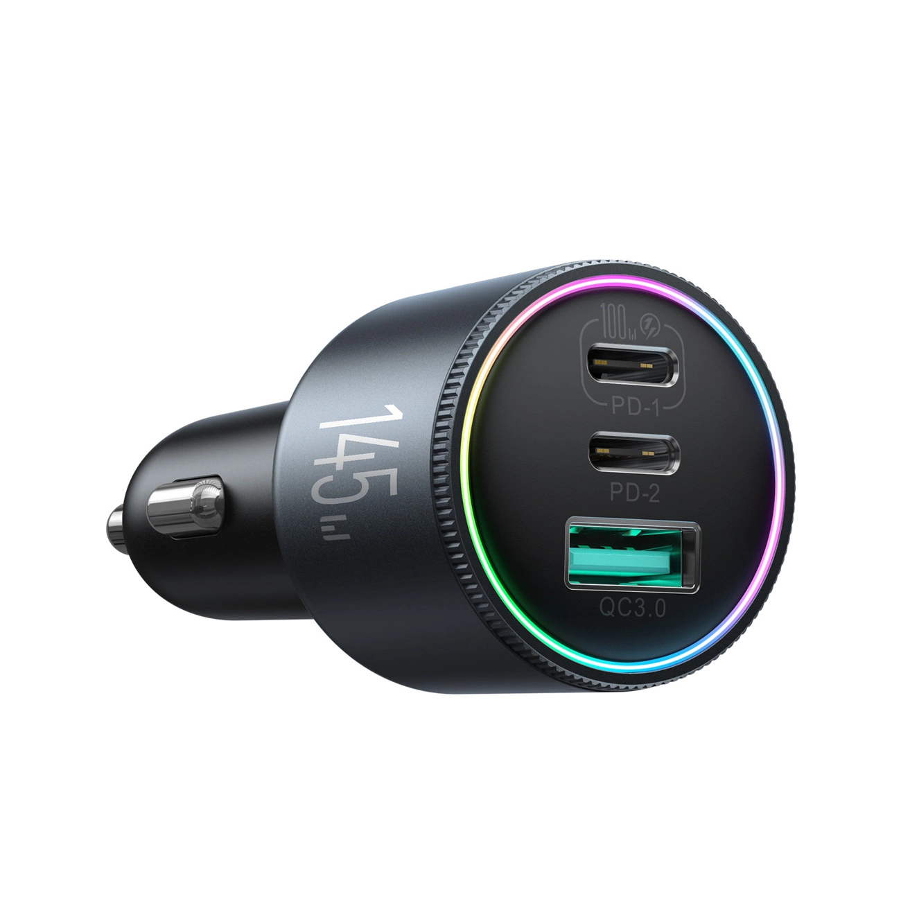 Φορτιστής Αυτοκινήτου με Καλώδιο USB-C Joyroom JR-CCN07, 145W, 5A, 1 x USB-A - 2 x USB-C, Γκρι
