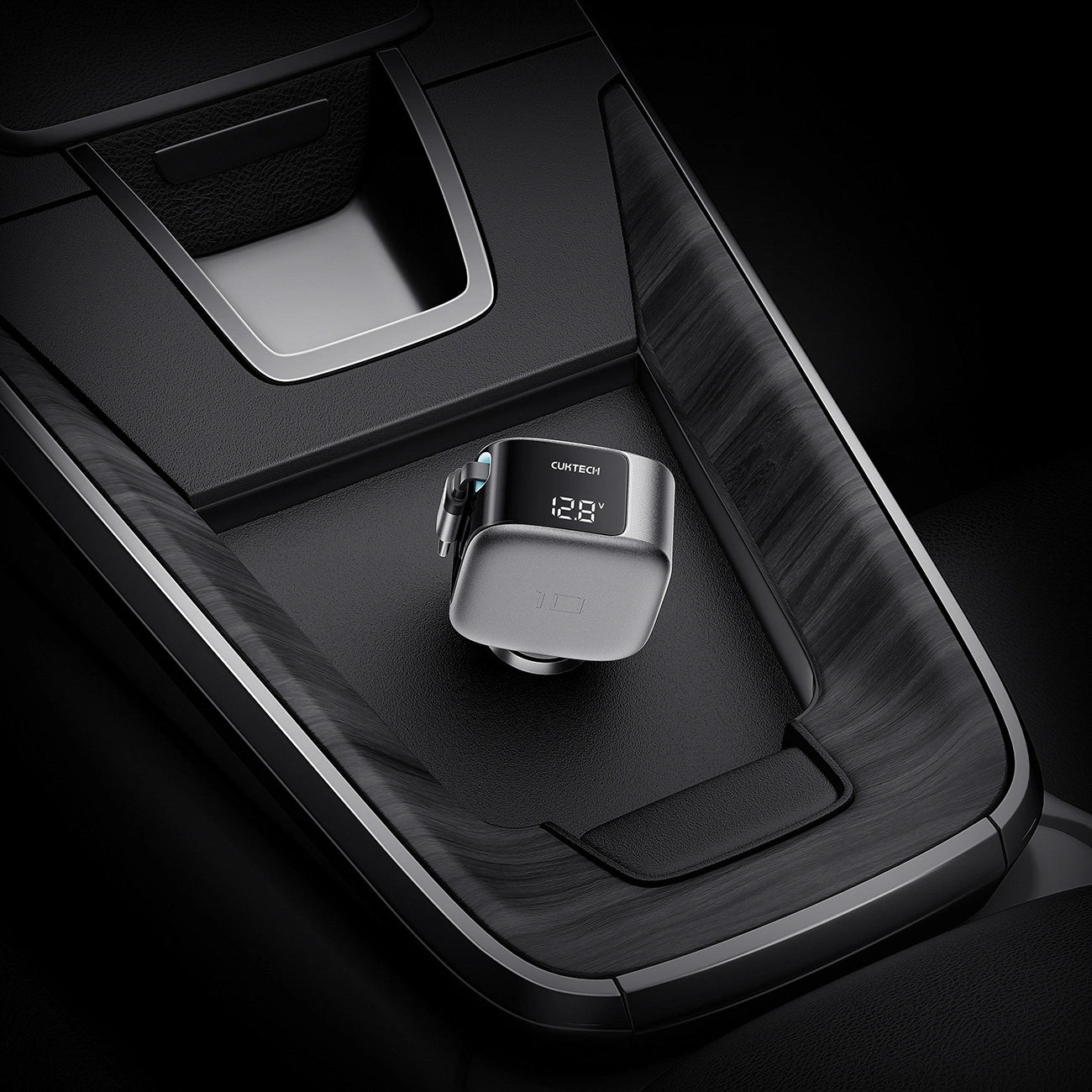 Φορτιστής Αυτοκινήτου με Καλώδιο USB-C Cuktech CC903P Οθόνη, 100W, 5A, 1 x USB-A - 1 x USB-C, Γκρι