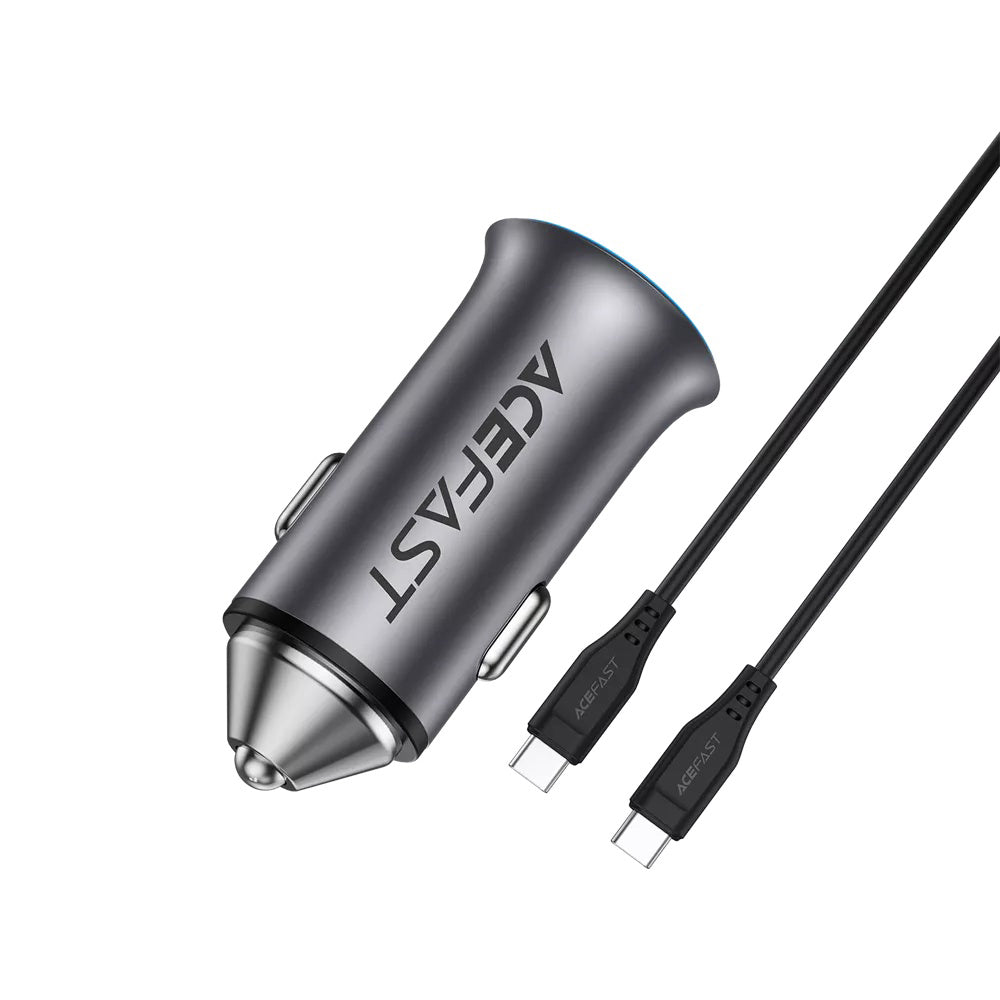 Φορτιστής Αυτοκινήτου με Καλώδιο USB-C Acefast B16, 95W, 3.25A, 1 x USB-A - 1 x USB-C, Γκρι