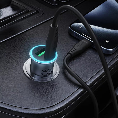 Φορτιστής Αυτοκινήτου με Καλώδιο USB-C Acefast B16, 95W, 3.25A, 1 x USB-A - 1 x USB-C, Γκρι