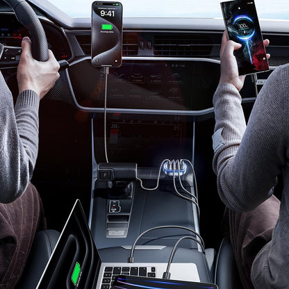 Φορτιστής Αυτοκινήτου με Καλώδιο USB-C Lisen, 101W, 3.25A, 1 x USB-A - 3 x USB-C, Μαύρο YL0223120021