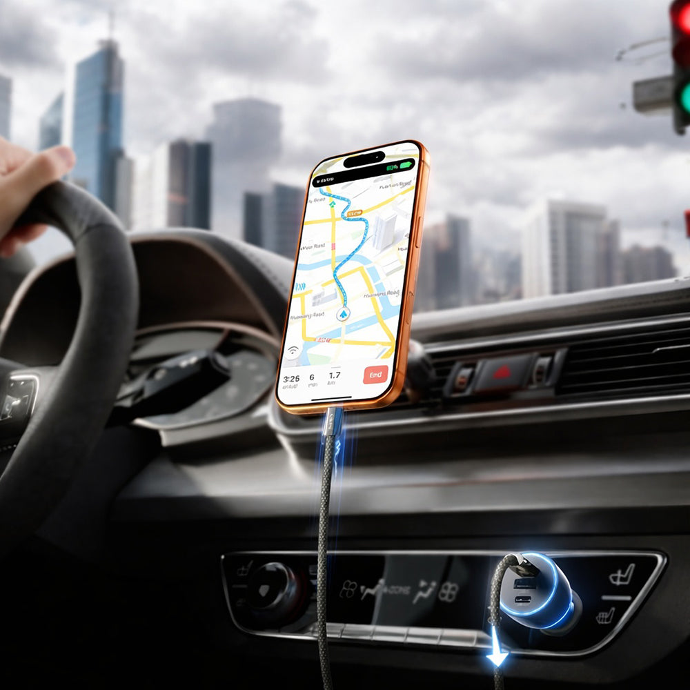 Φορτιστής Αυτοκινήτου με Καλώδιο USB-C Lisen, 170W, 5A, 1 x USB-A - 2 x USB-C, Μαύρο YL0224010001