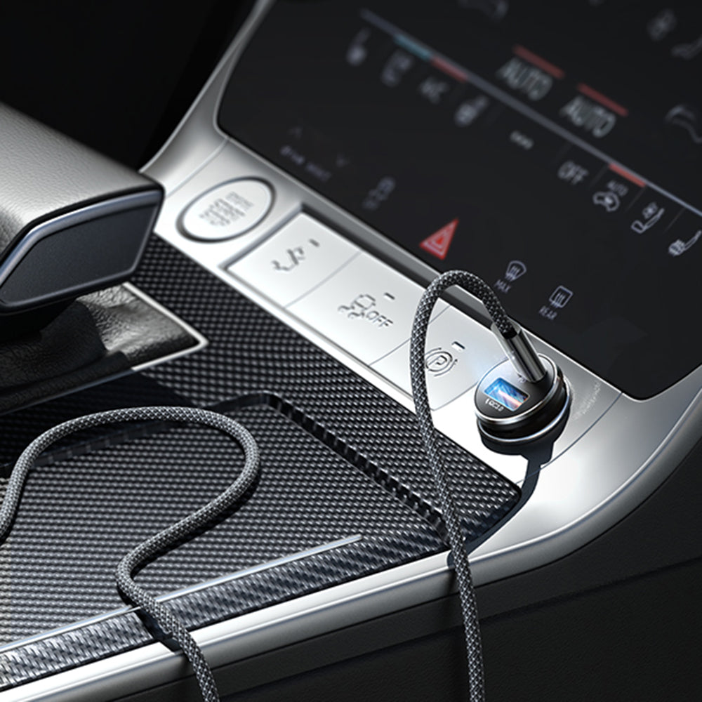 Φορτιστής Αυτοκινήτου με Καλώδιο USB-C Lisen, 83W, 3.25A, 1 x USB-A - 1 x USB-C, Ασημί YL0223110003