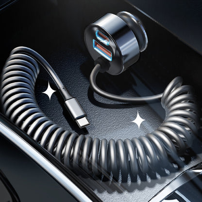 Φορτιστής Αυτοκινήτου με Καλώδιο USB-C Lisen, 90W, 3A, 1 x USB-A - 1 x USB-C, Μαύρο YL0223120020