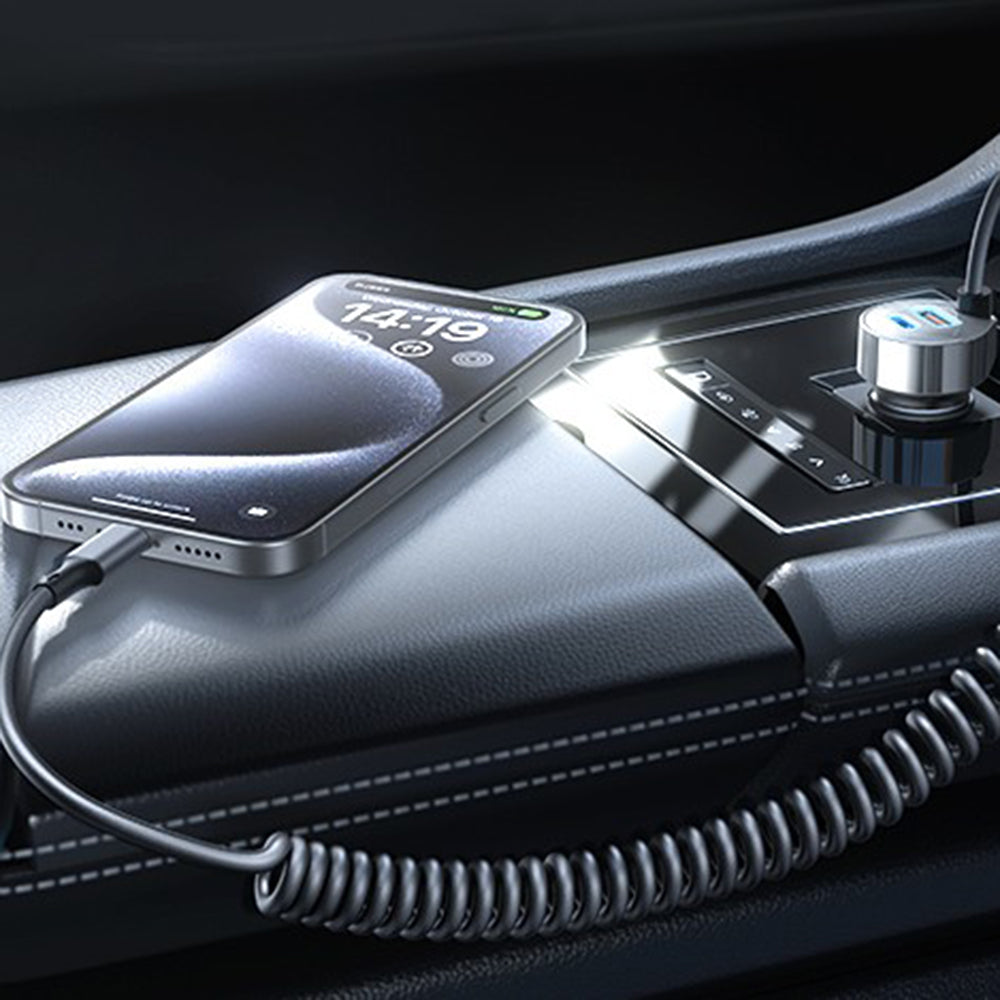 Φορτιστής Αυτοκινήτου με Καλώδιο USB-C Lisen, 90W, 3A, 1 x USB-A - 1 x USB-C, Μαύρο YL0223120020