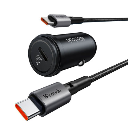 Φορτιστής Αυτοκινήτου με Καλώδιο USB-C McDodo CC-7493 Obsidian, 30W, 3A, 1 x USB-C, Μαύρο