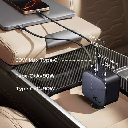 Φορτιστής Αυτοκινήτου με Καλώδιο USB-C UGREEN EC603, 90W, 3A, 1 x USB-A - 1 x USB-C, Γκρι
