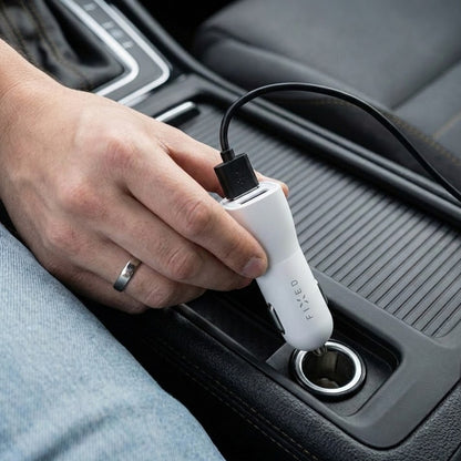 Φορτιστής Αυτοκινήτου Fixed, 15.5W, 3A, 2 x USB-A, Λευκό