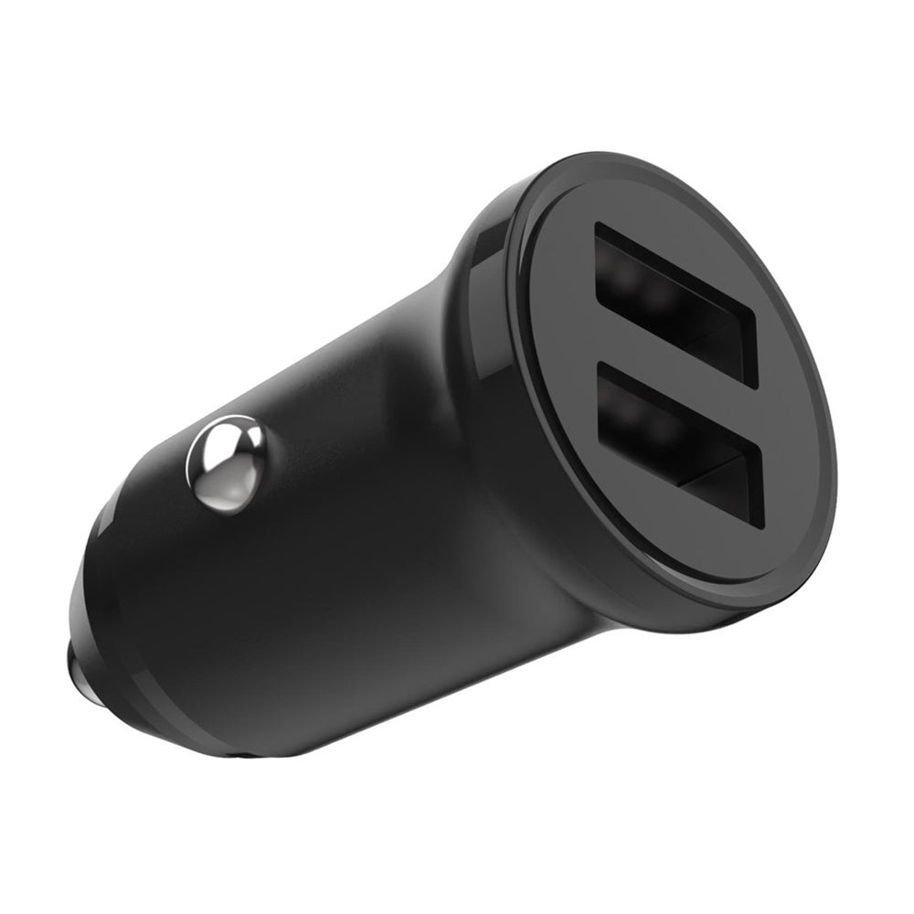 Fixed Auto Charger, 15.5W, 3A, 2 x USB-A, Black
