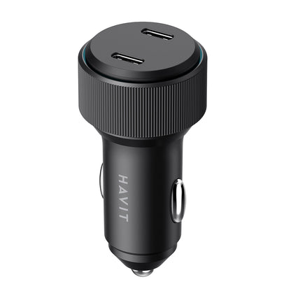Φορτιστής Αυτοκινήτου HAVIT CC2014, 30W, 3A, 2 x USB-C, Μαύρο