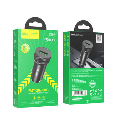 Φορτιστής Αυτοκινήτου HOCO Z49A, 18W, 3A, 1 x USB-A, Μαύρο