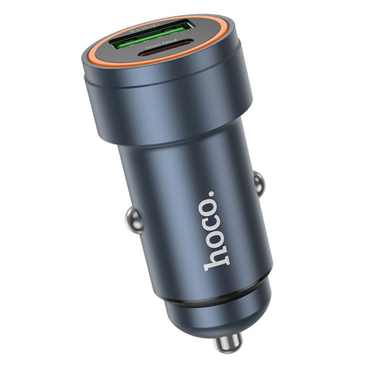 HOCO Z57A Car Charger, 30W, 3A, 1 x USB-A - 1 x USB-C, Grey