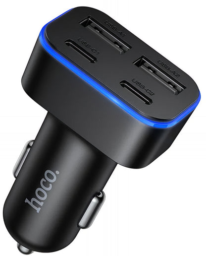 Φορτιστής Αυτοκινήτου HOCO Z63, 42W, 3A, 2 x USB-A - 2 x USB-C, Μαύρο