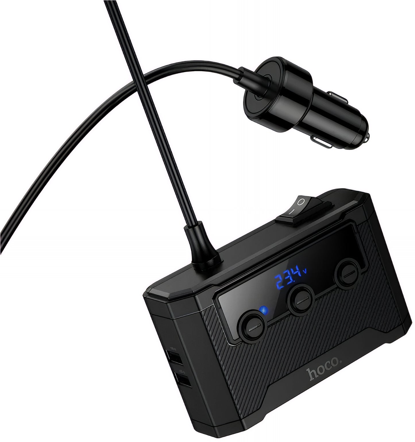 Φορτιστής Αυτοκινήτου HOCO Z64, 15.5W, 3.1A, 2 x USB-A - 2 x USB-C - 3 x Επέκταση Αναπτήρα, Μαύρο