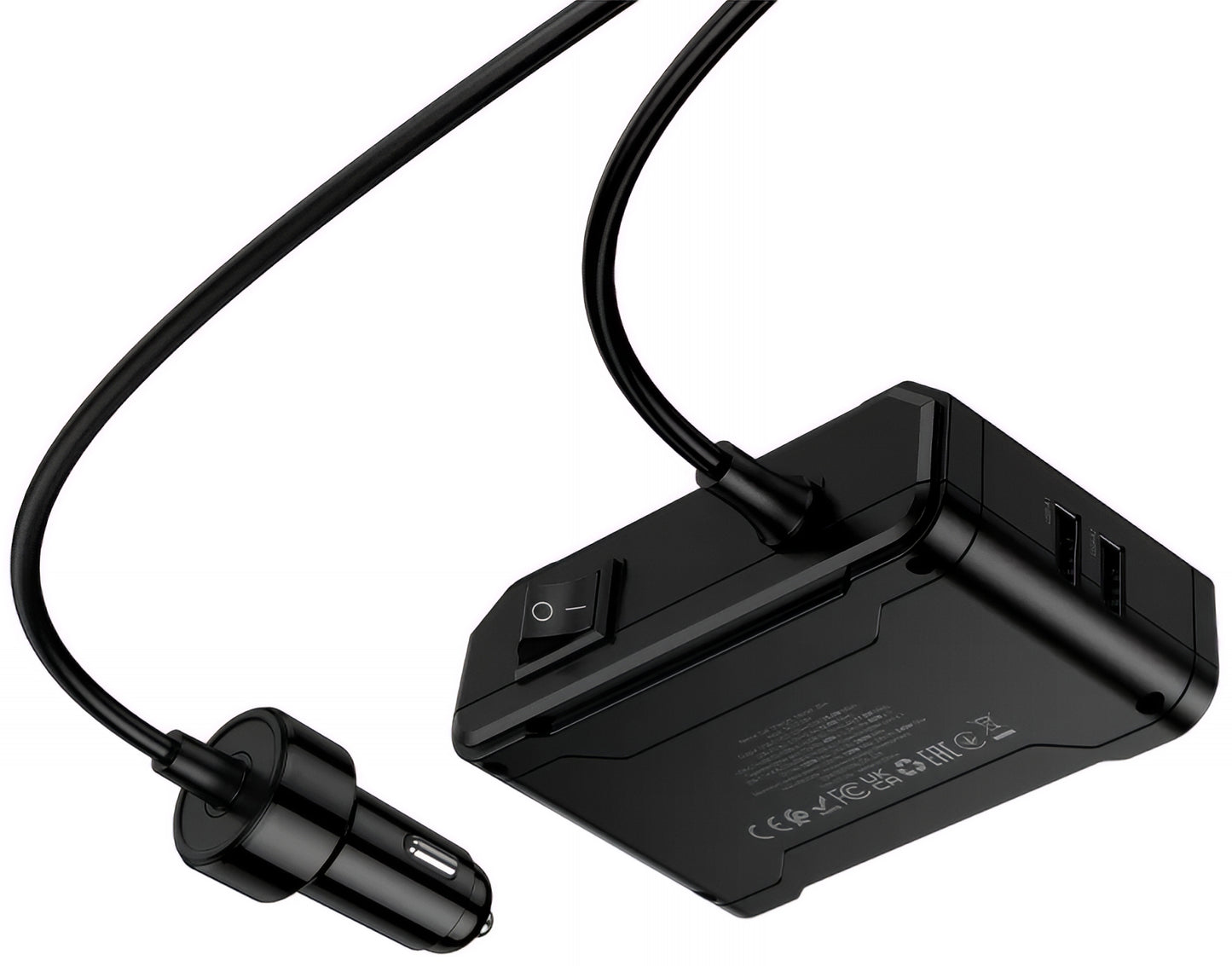 Φορτιστής Αυτοκινήτου HOCO Z64, 15.5W, 3.1A, 2 x USB-A - 2 x USB-C - 3 x Επέκταση Αναπτήρα, Μαύρο