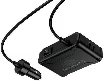 Φορτιστής Αυτοκινήτου HOCO Z64, 15.5W, 3.1A, 2 x USB-A - 2 x USB-C - 3 x Επέκταση Αναπτήρα, Μαύρο