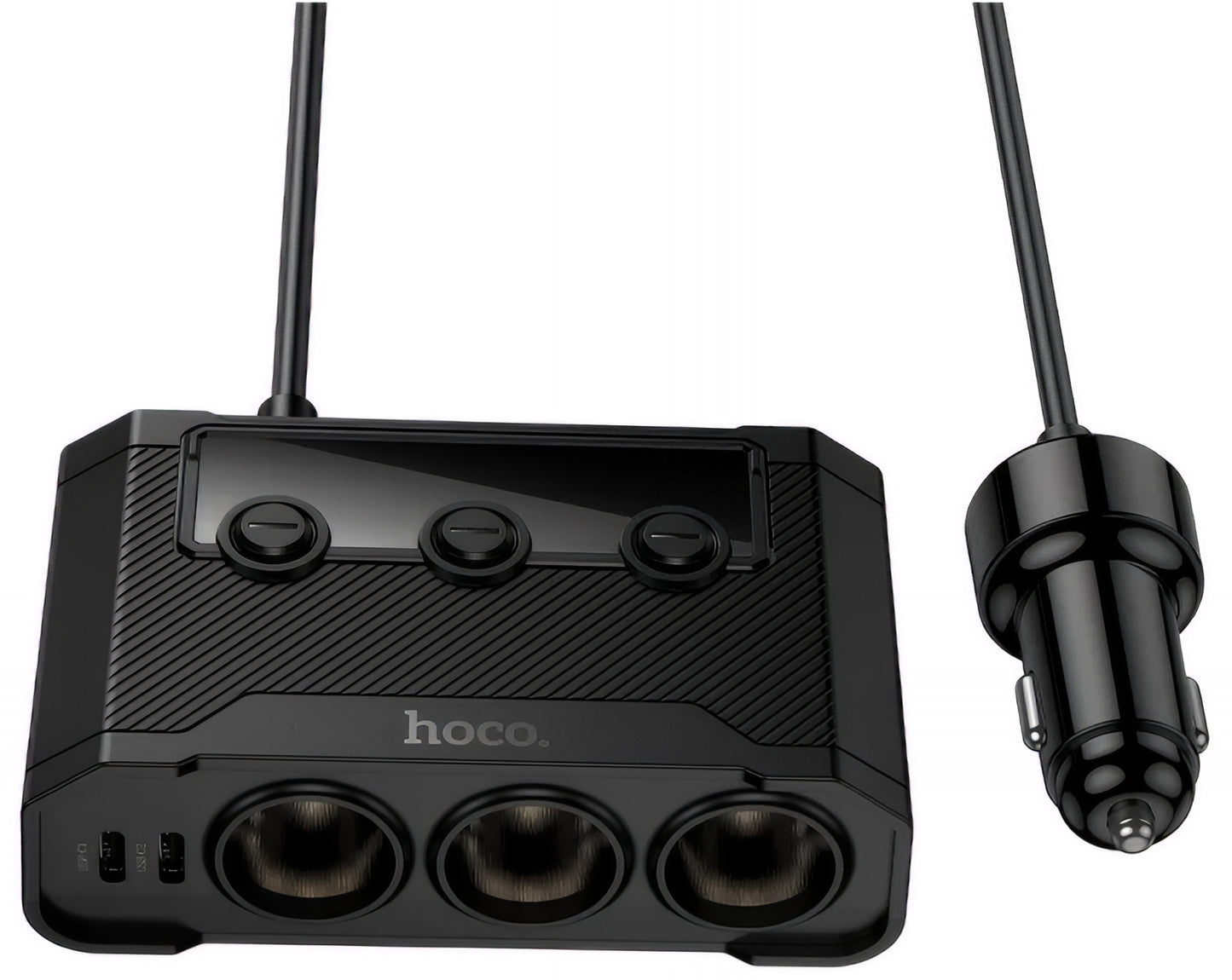 Φορτιστής Αυτοκινήτου HOCO Z64, 15.5W, 3.1A, 2 x USB-A - 2 x USB-C - 3 x Επέκταση Αναπτήρα, Μαύρο