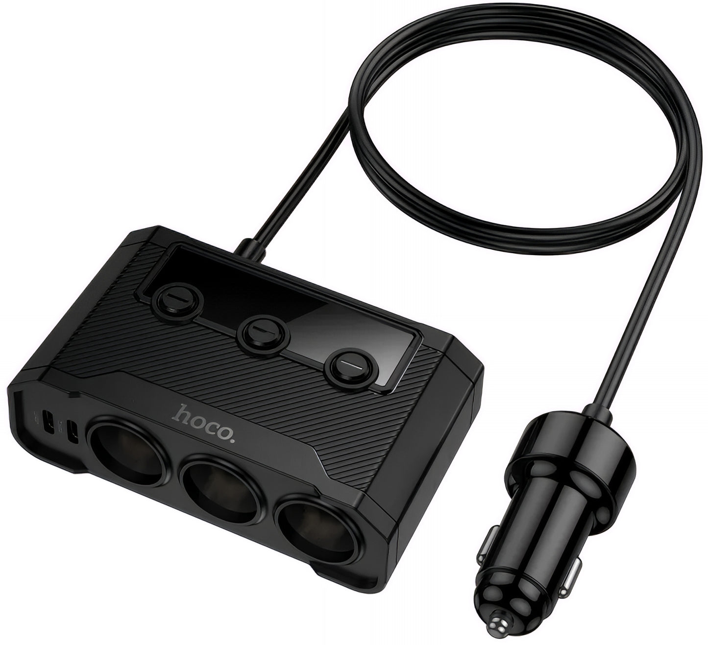 Φορτιστής Αυτοκινήτου HOCO Z64, 15.5W, 3.1A, 2 x USB-A - 2 x USB-C - 3 x Επέκταση Αναπτήρα, Μαύρο