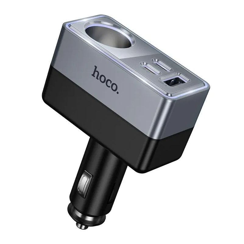 Φορτιστής Αυτοκινήτου HOCO Z65A, 165W, 3A, 1 x Επέκταση Αναπτήρα - 1 x USB-A - 2 x USB-C, Μαύρο