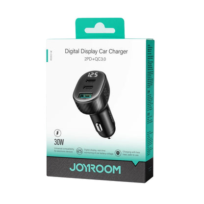 Φορτιστής Αυτοκινήτου Joyroom JR-CCD04, 30W, 3A, 1 x USB-A - 2 x USB-C, Μαύρο