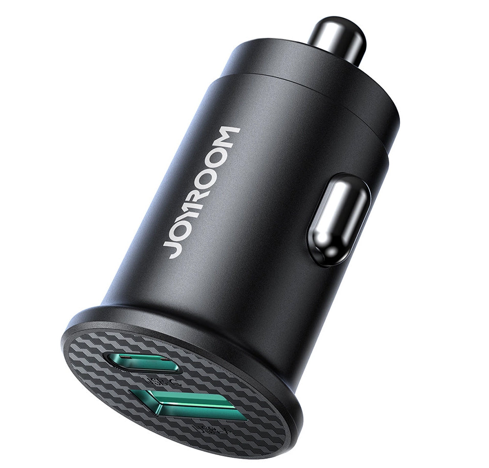 Φορτιστής Αυτοκινήτου Joyroom JR-CCN16 Mini, 12W, 2.4A, 1 x USB-A - 1 x USB-C, Μαύρο
