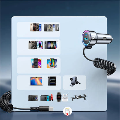 Φορτιστής Αυτοκινήτου με Καλώδιο USB-C Joyroom JR-CL07, 72W, 3A, 1 x USB-A - 1 x USB-C, Μαύρο