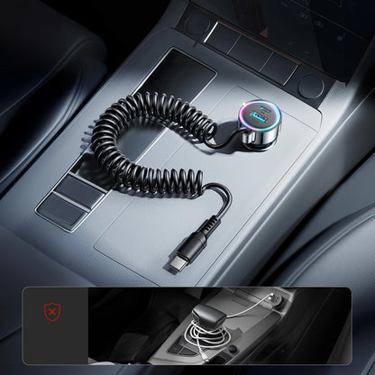 Φορτιστής Αυτοκινήτου με Καλώδιο USB-C Joyroom JR-CL07, 72W, 3A, 1 x USB-A - 1 x USB-C, Μαύρο