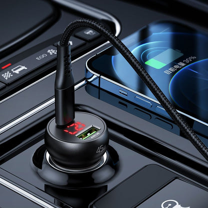 Φορτιστής Αυτοκινήτου McDodo CC-7030 Display, 45W, 5A, 1 x USB-A - 1 x USB-C, Μαύρο