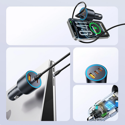 Φορτιστής Αυτοκινήτου Orico HyperDrive, 165W, 5A, 1 x USB-A - 2 x USB-C, Μαύρο