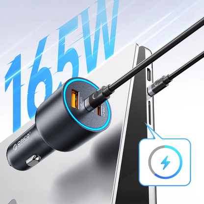 Φορτιστής Αυτοκινήτου Orico HyperDrive, 165W, 5A, 1 x USB-A - 2 x USB-C, Μαύρο
